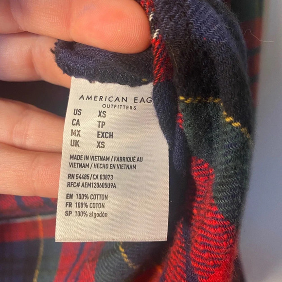 NWT American Eagle||Ahhh-mazigly soft boyfriend fit red plaid flannel sh… - Picture 8 of 8